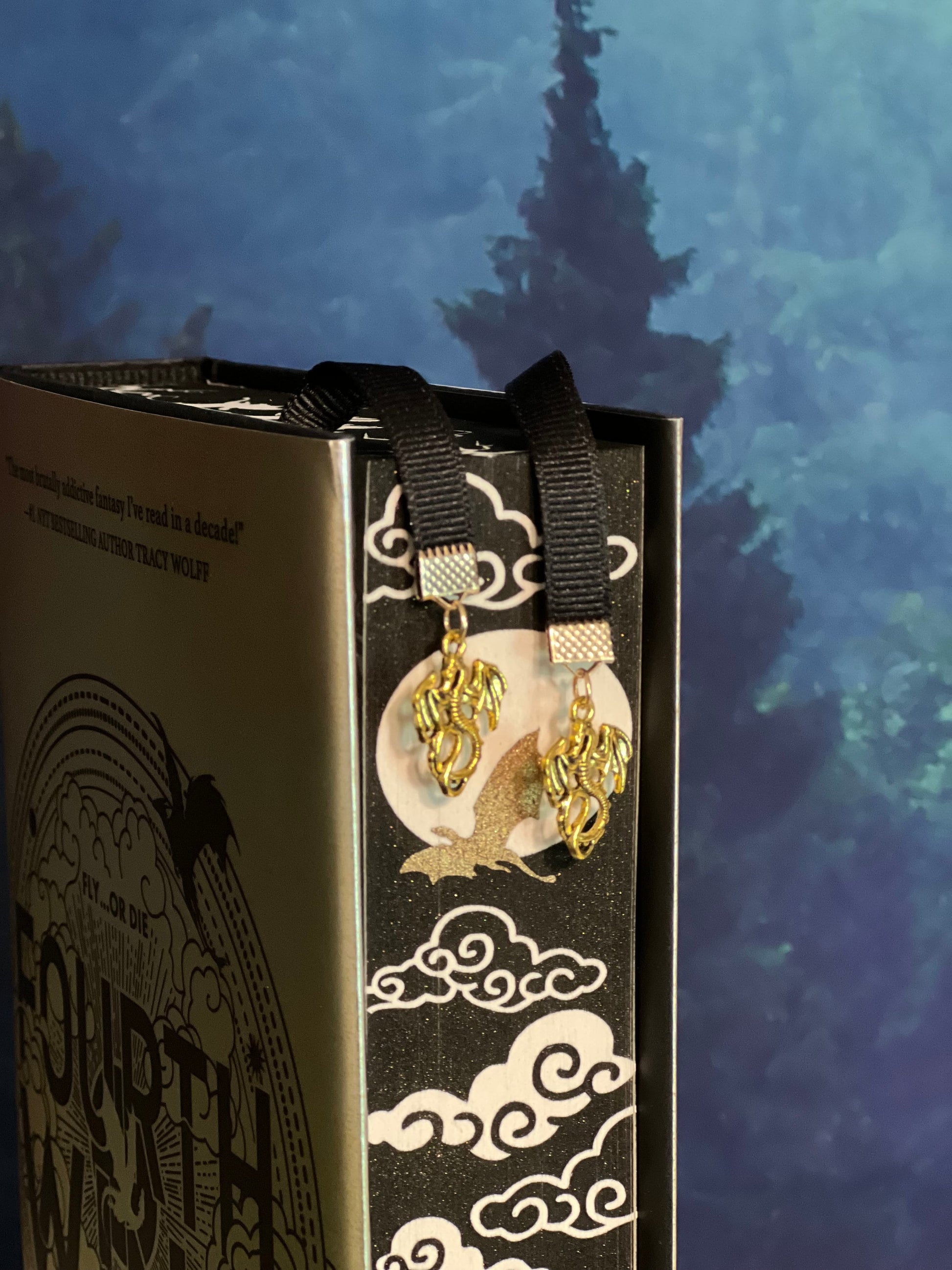 Dragon charm bookmark bookish Fourth Wing inspired decoration for book